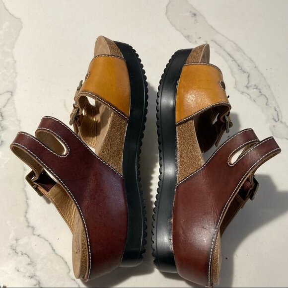 L’ARTISTE Sz 35 Spring Step Leather Strappy Wedges  Sandals - Picture 2 of 10